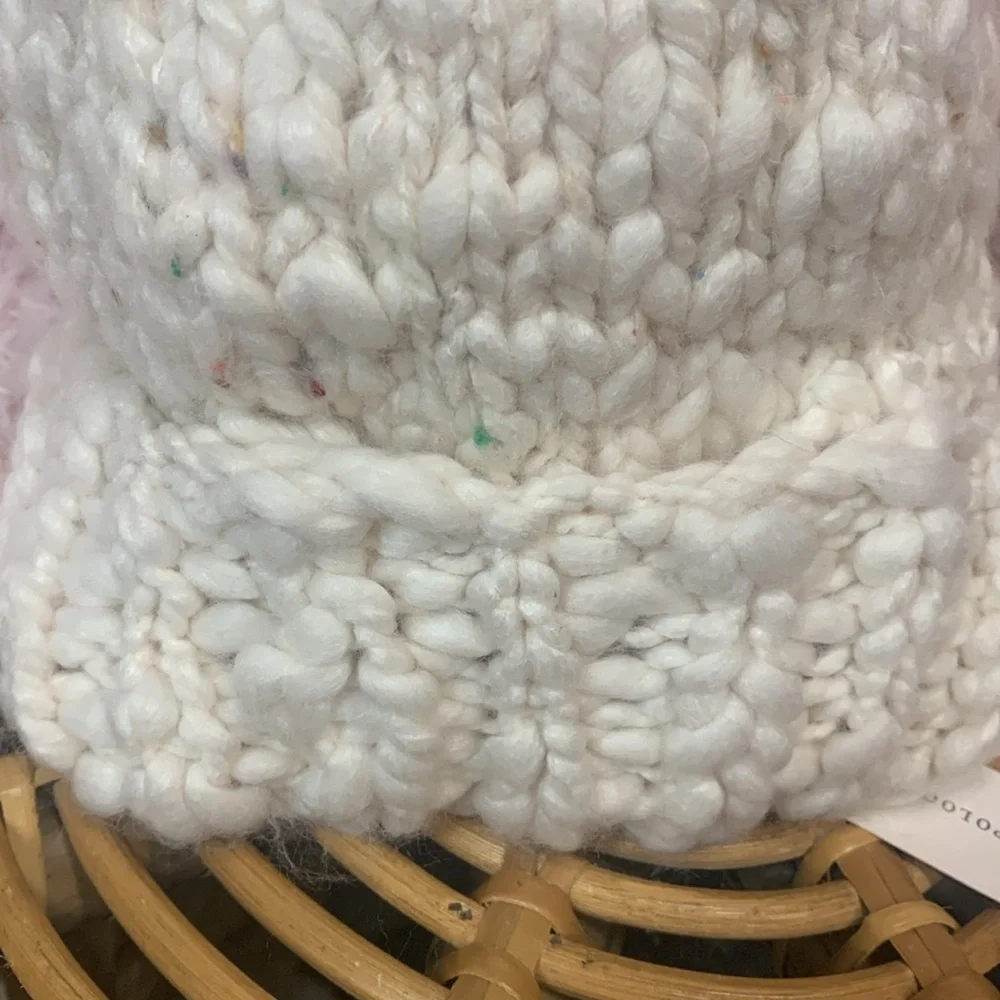 Anthropologie speckled barb pom lined winter hat new with tags